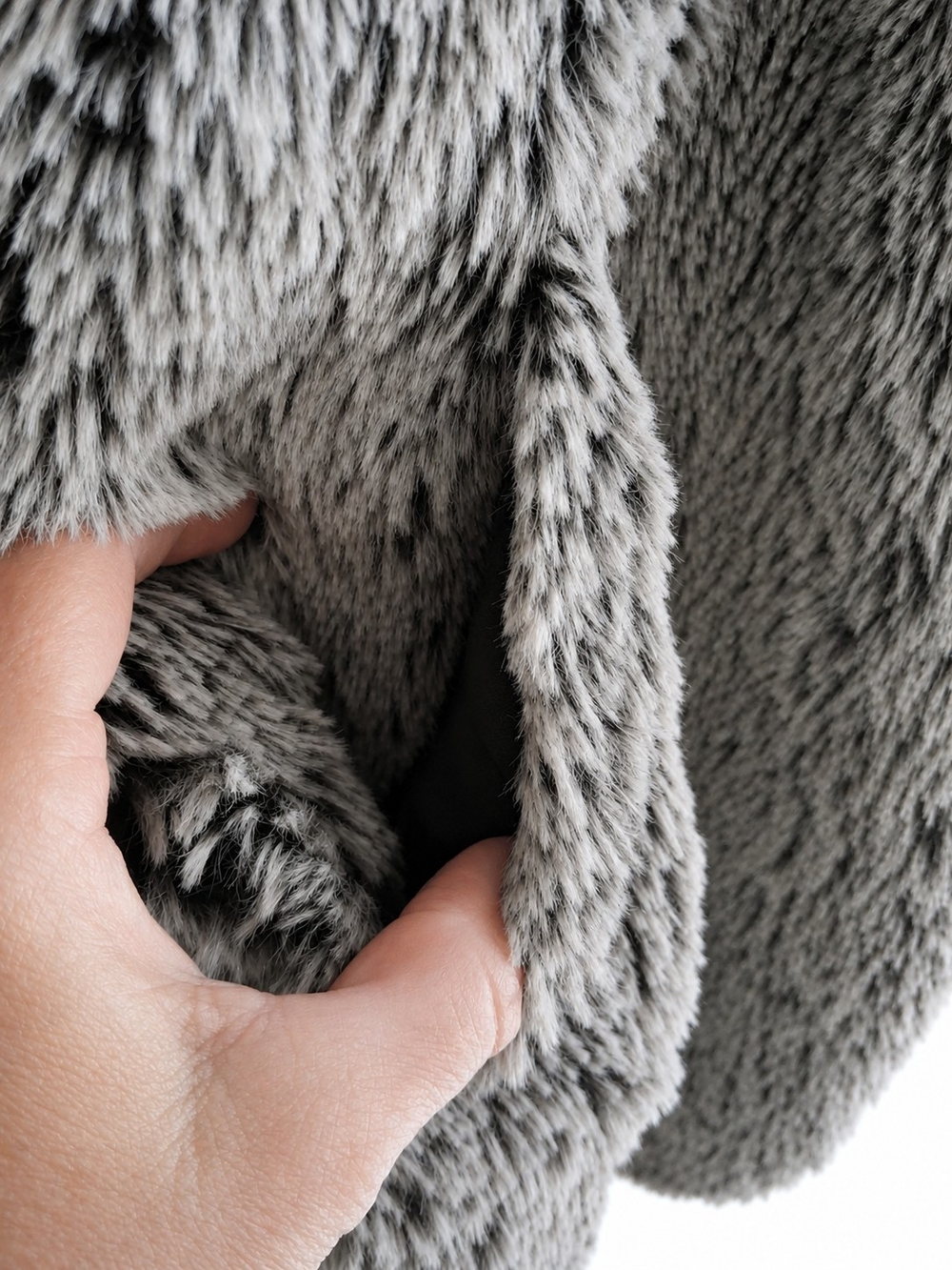 Democracy 3X Gray Faux Fur Vest | Cozy Open Front Shaggy Layering Piece | Boho - Picture 5 of 11